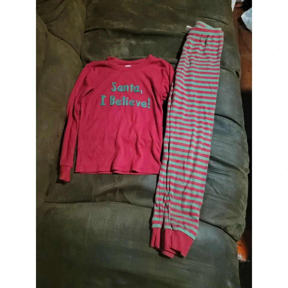 Gymboree Christmas pajamas gymmies santa i‎ believe size 8